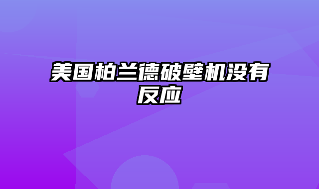 美国柏兰德破壁机没有反应